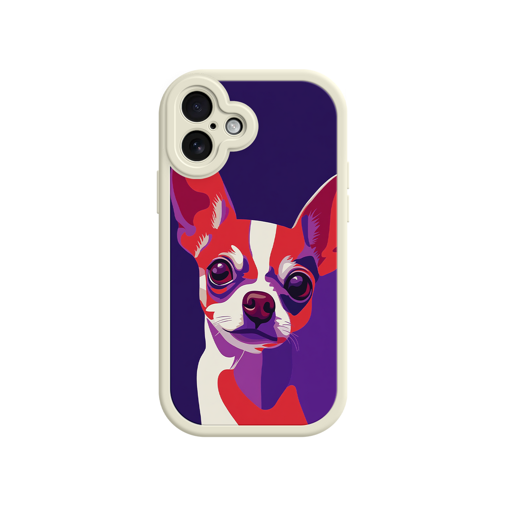 Red and purple Chihuahua phone case design