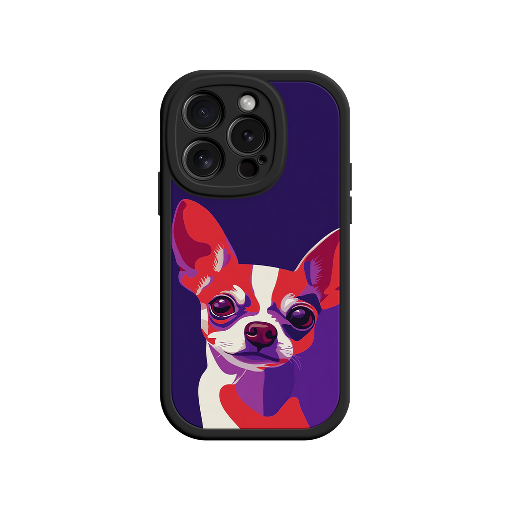 Artistic Chihuahua design on purple background