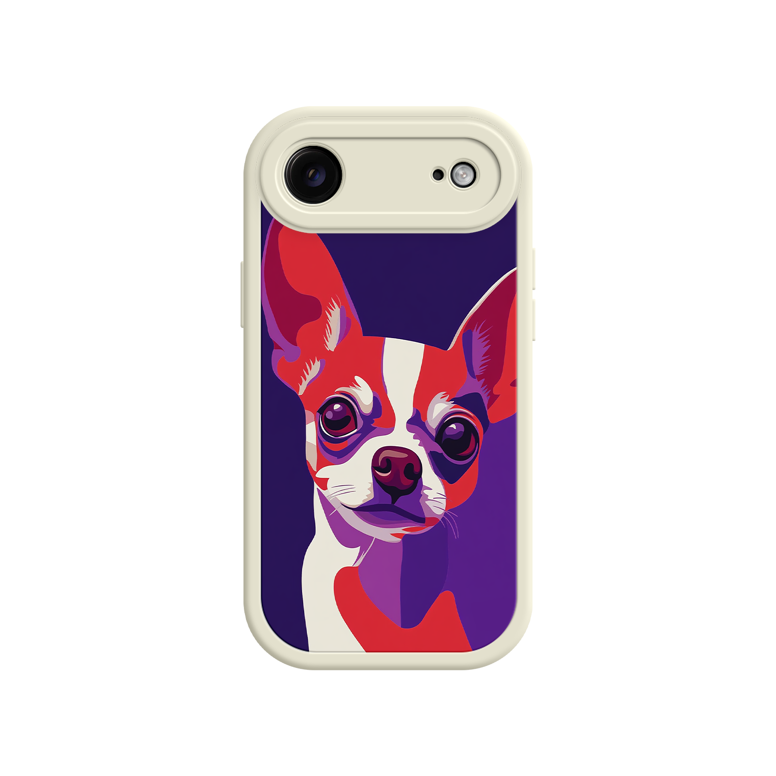 Pet-themed phone case with bold dog design