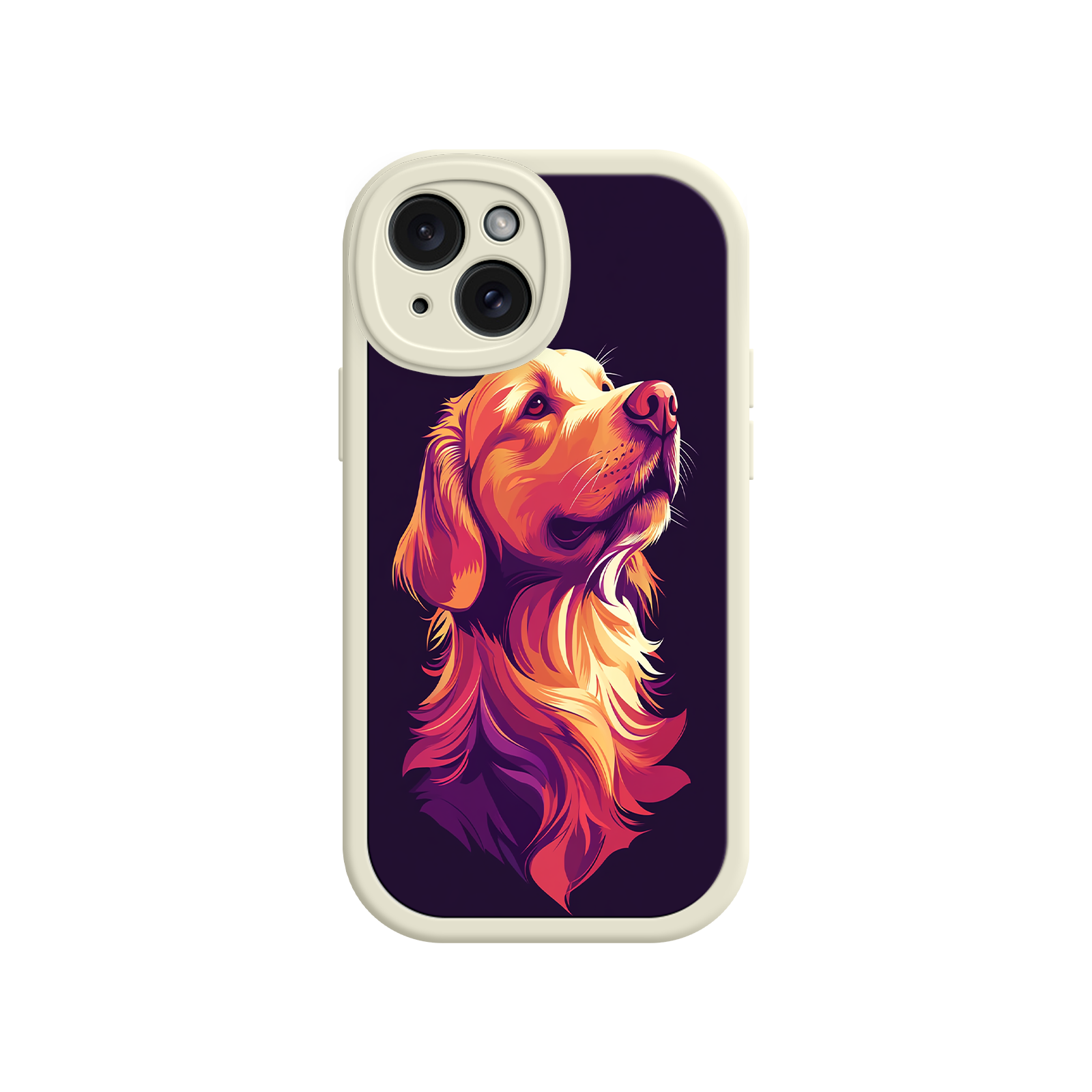Artistic Golden Retriever phone case with deep colors