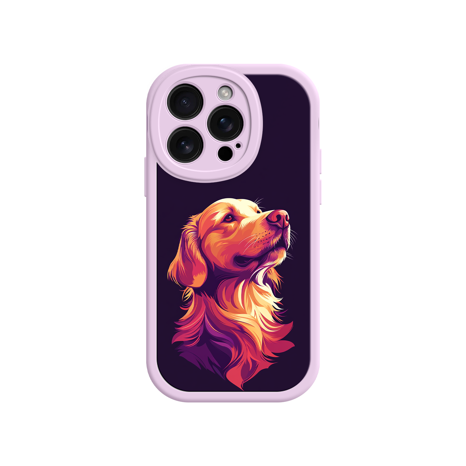 Pet-themed phone case with vibrant dog design