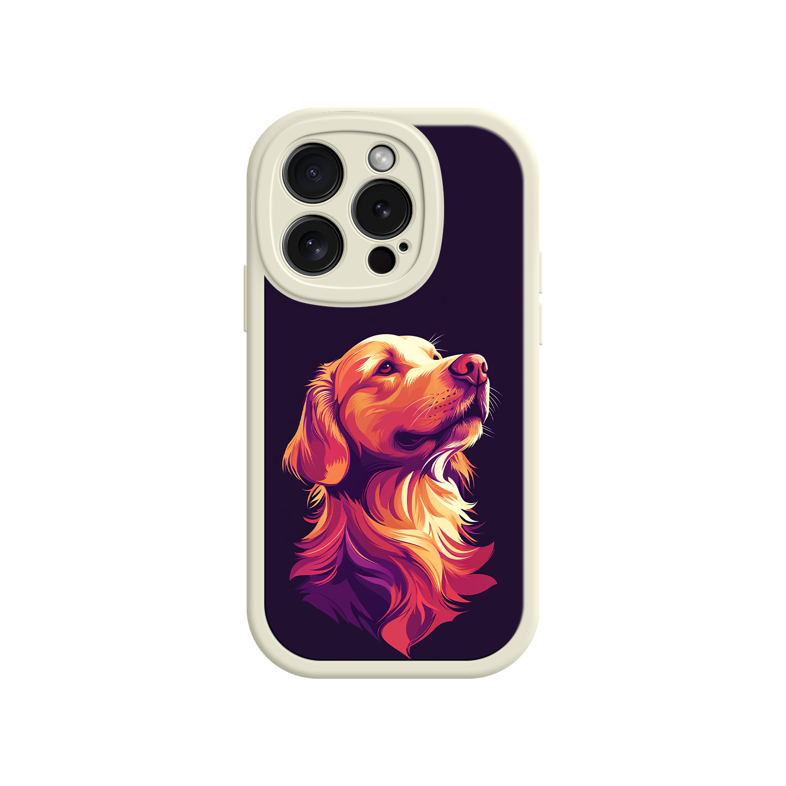 Artistic pet phone case with expressive dog portrait
