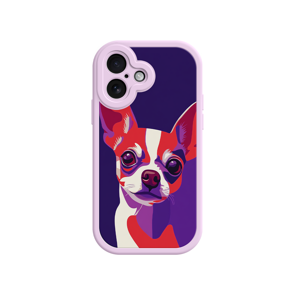 Pop art dog phone case with expressive features
