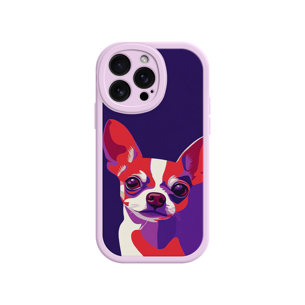 Pet-themed phone case with pop art illustration
