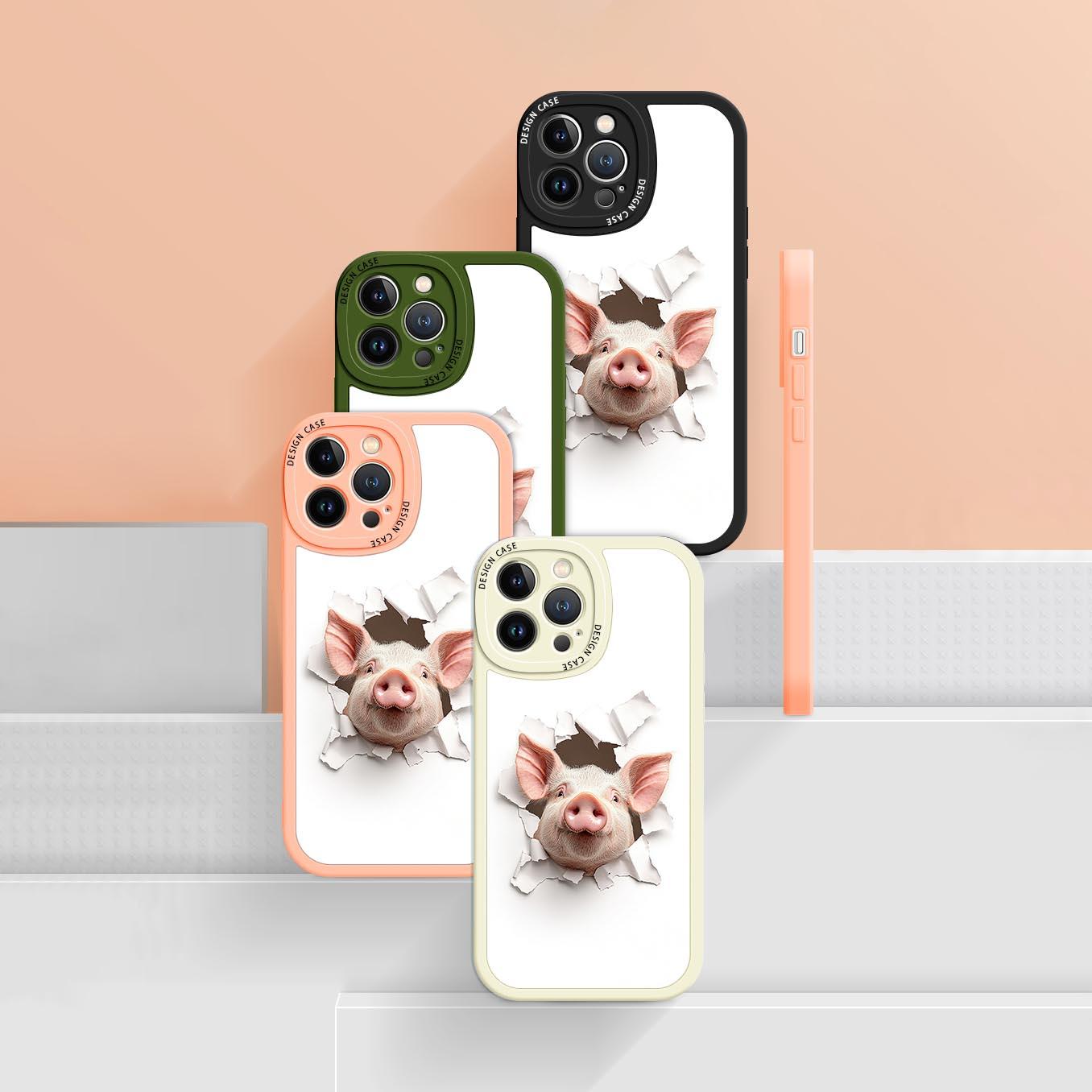 Piggy phonecase compatible for iphone 16 15 14 13 12 11 Cellphone Casing Shockproof Devices Smartphone Protection Protective Back Cover Handheld Accessories Screen Protector