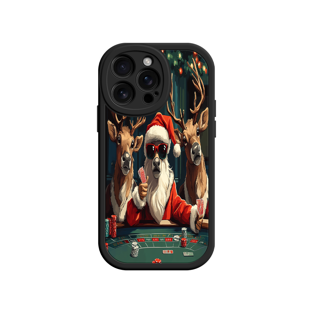 Santa Claus Poker iPhone 17 Case – Funny Christmas Design, Holiday Pet Humor, Reindeer Game Night