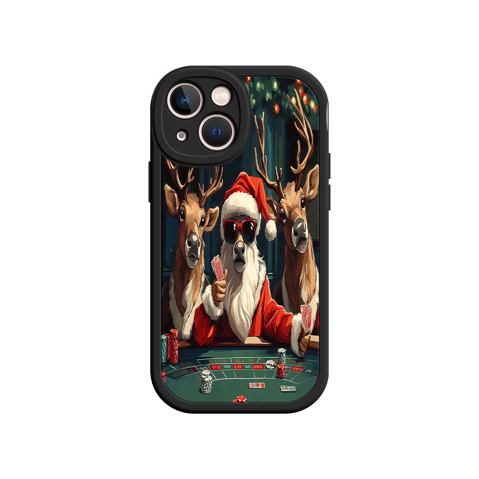 Santa Claus Poker iPhone 17 Case – Funny Christmas Design, Holiday Pet Humor, Reindeer Game Night