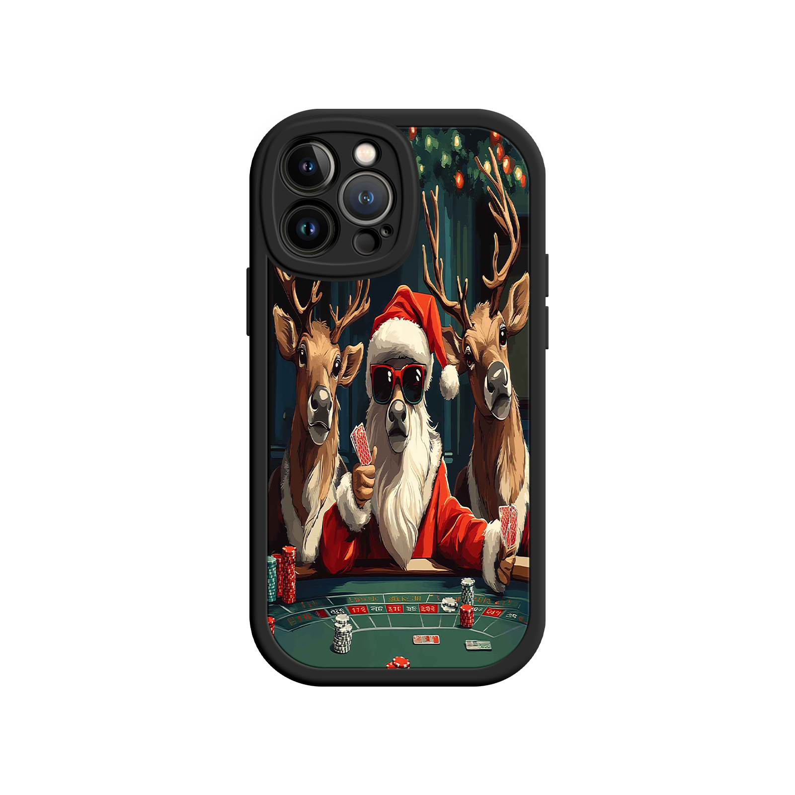 Santa Claus Poker iPhone 17 Case – Funny Christmas Design, Holiday Pet Humor, Reindeer Game Night
