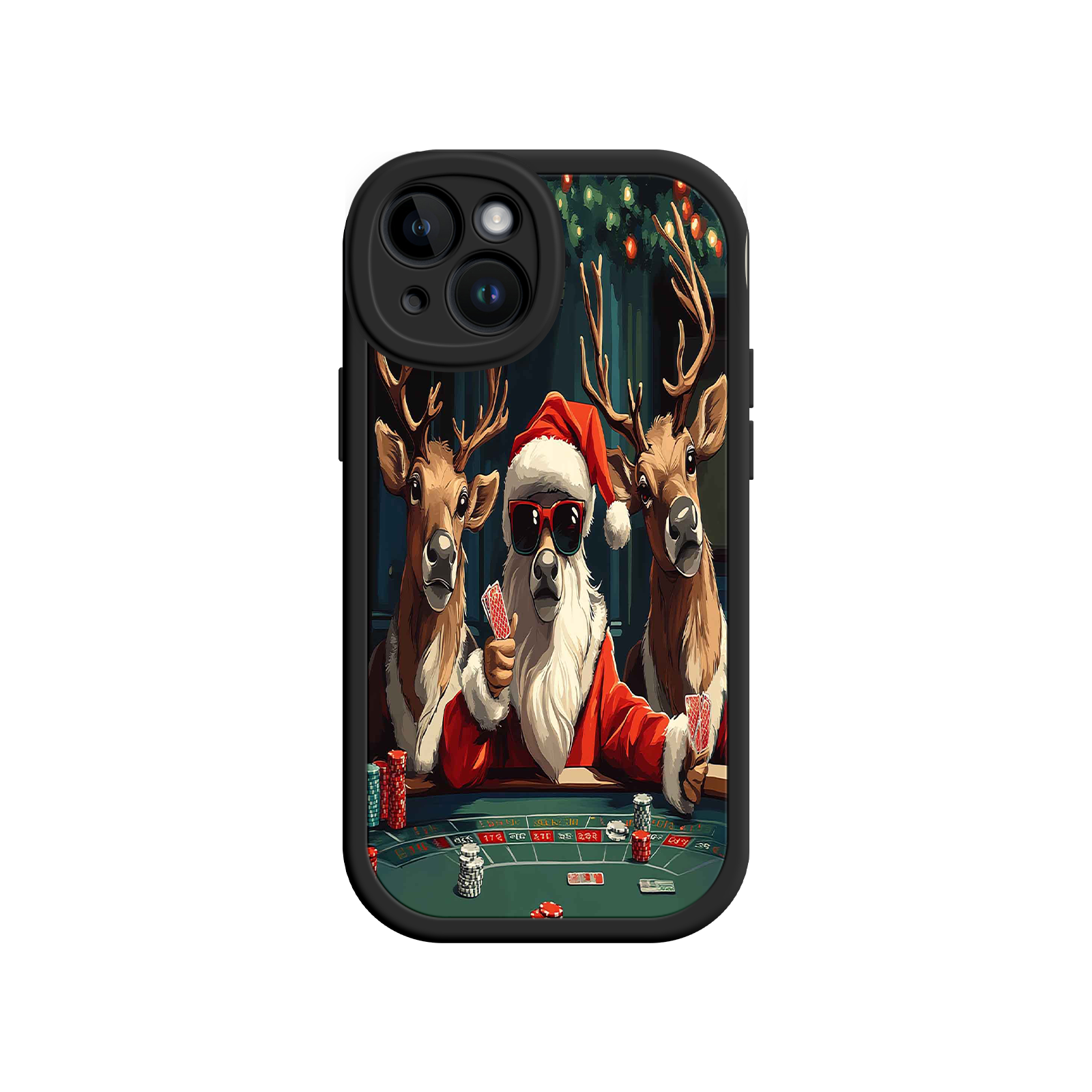 Santa Claus Poker iPhone 17 Case – Funny Christmas Design, Holiday Pet Humor, Reindeer Game Night
