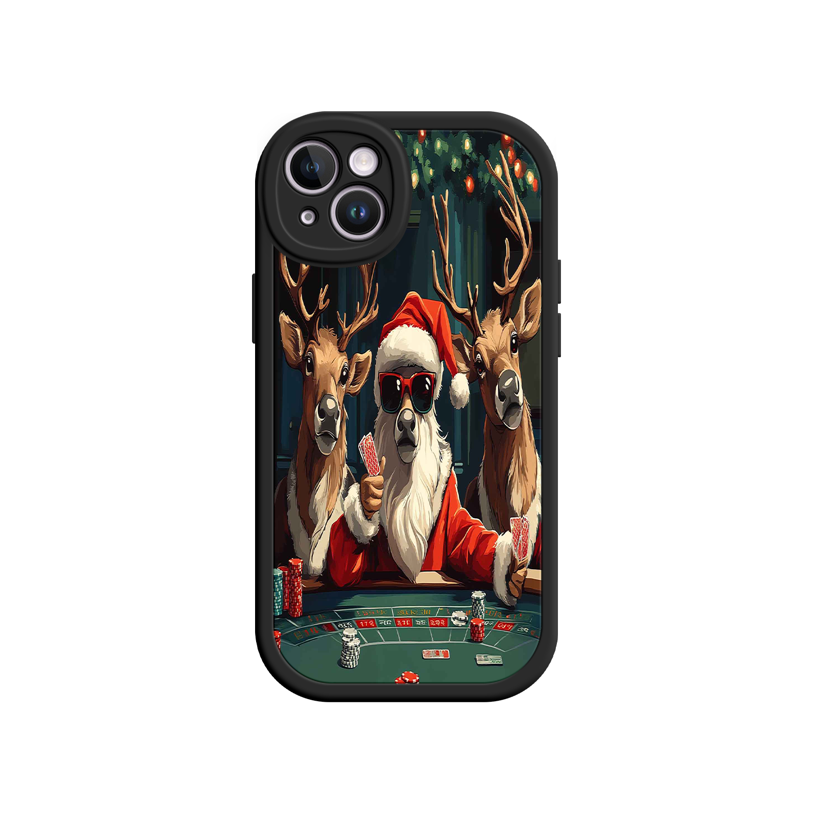 Santa Claus Poker iPhone 17 Case – Funny Christmas Design, Holiday Pet Humor, Reindeer Game Night