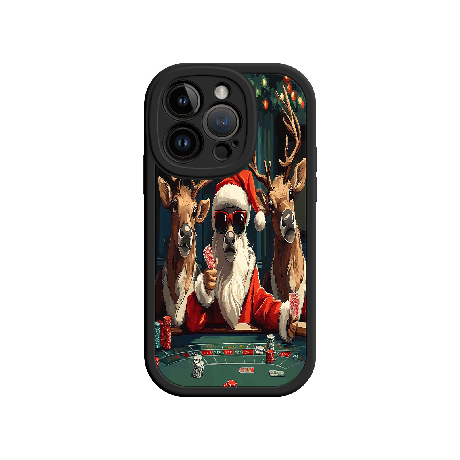 Santa Claus Poker iPhone 17 Case – Funny Christmas Design, Holiday Pet Humor, Reindeer Game Night
