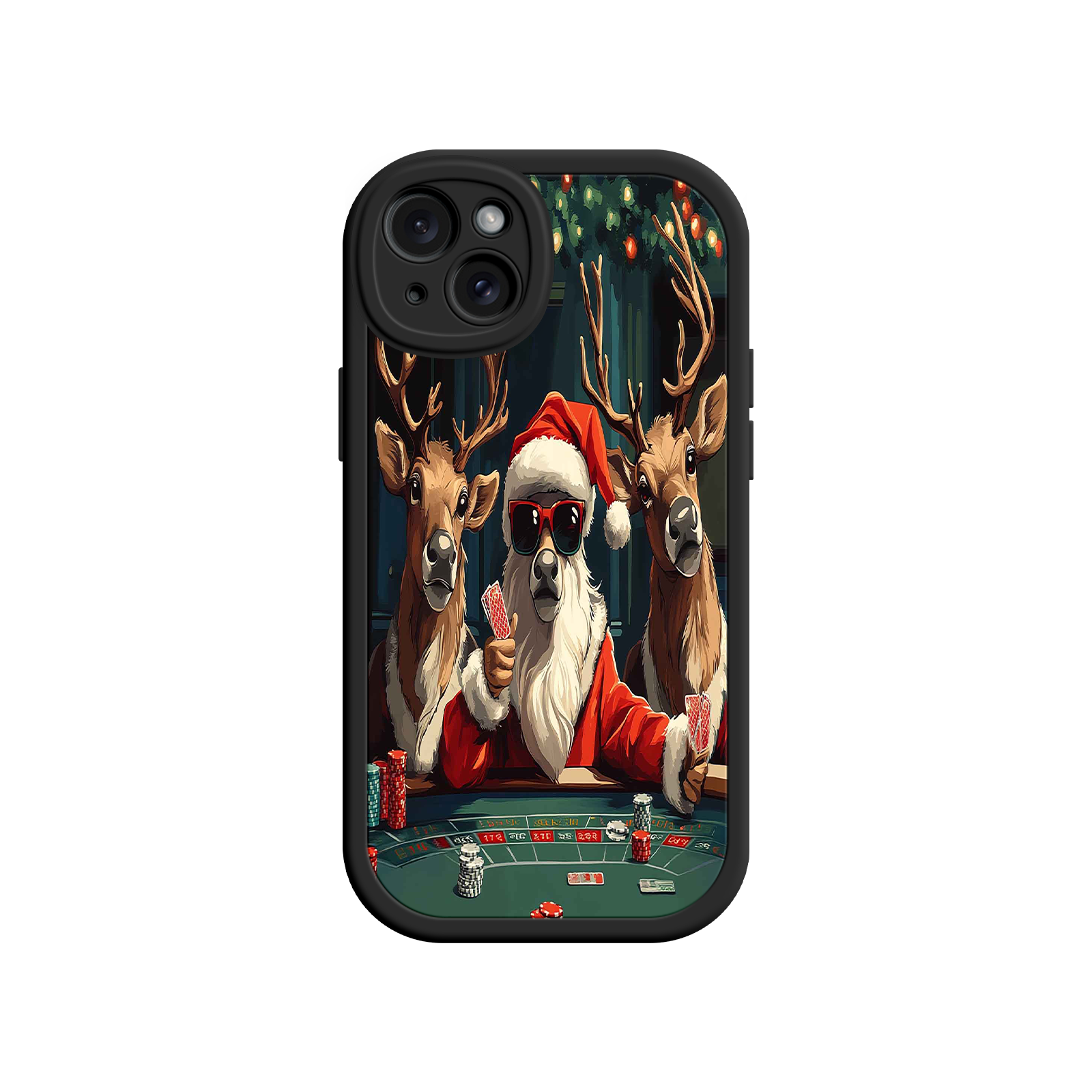 Santa Claus Poker iPhone 17 Case – Funny Christmas Design, Holiday Pet Humor, Reindeer Game Night