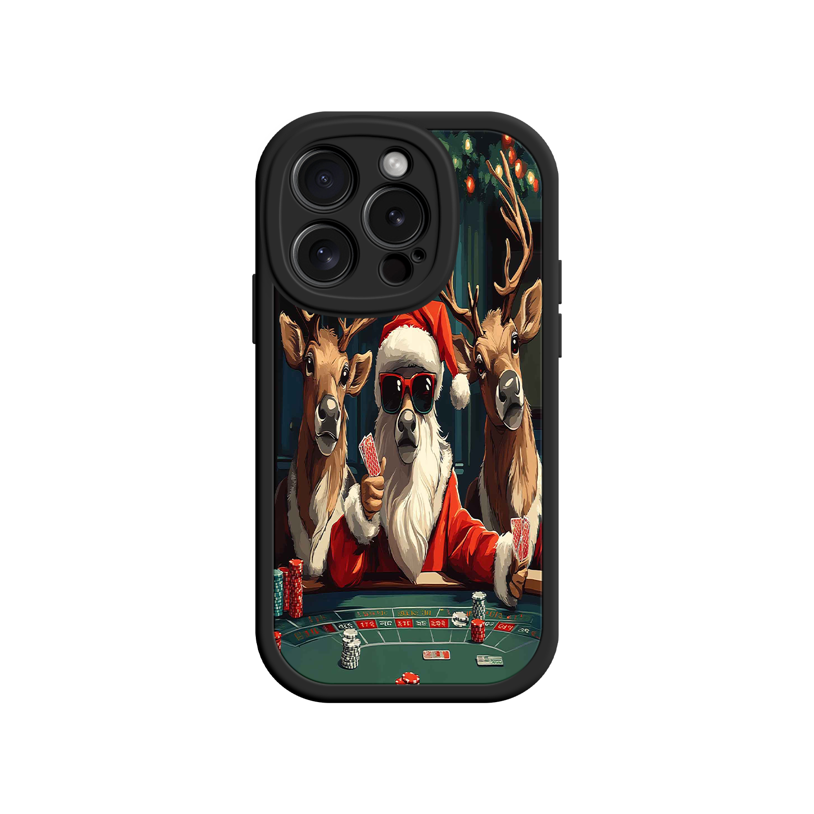 Santa Claus Poker iPhone 17 Case – Funny Christmas Design, Holiday Pet Humor, Reindeer Game Night