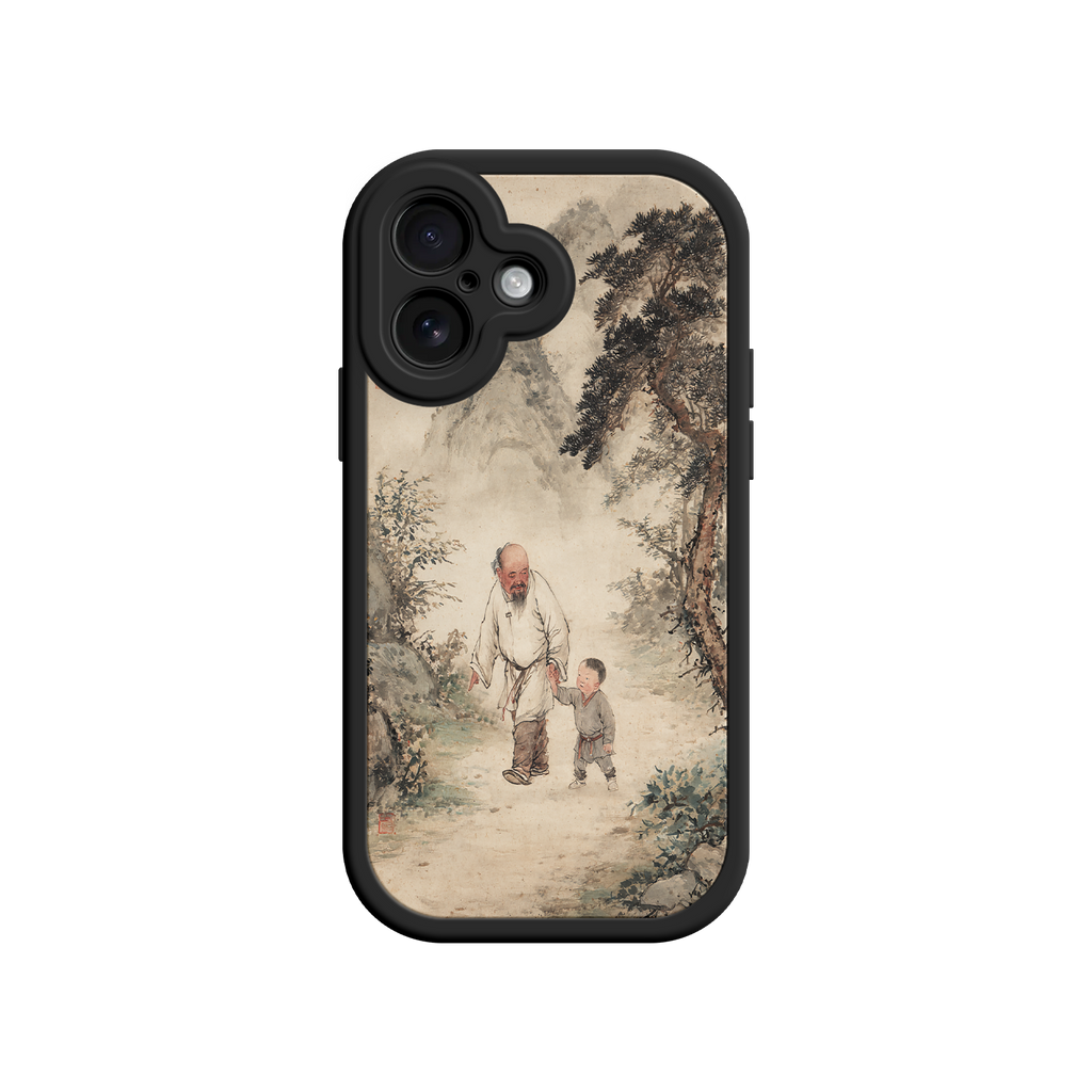 Traditional Chinese Landscape iPhone Case – Cultural Art with Generational Bond
