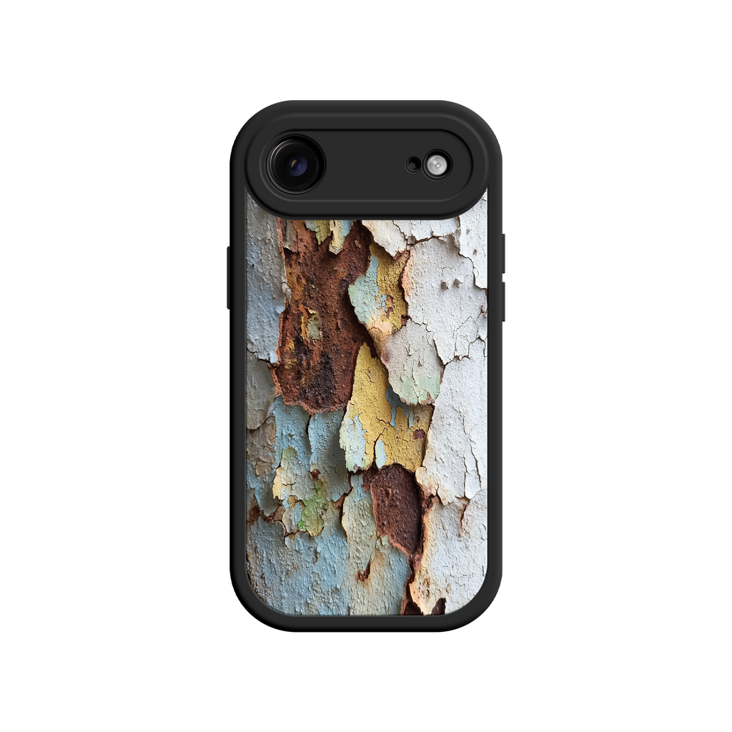 Peeling paint phone case with cultural depth