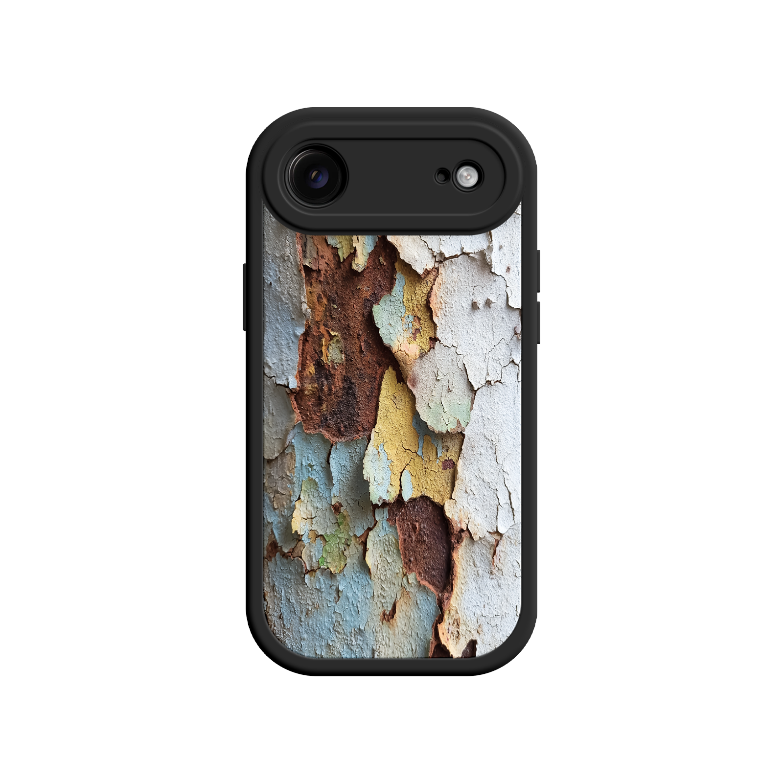 Rustic iPhone case with peeling paint texture