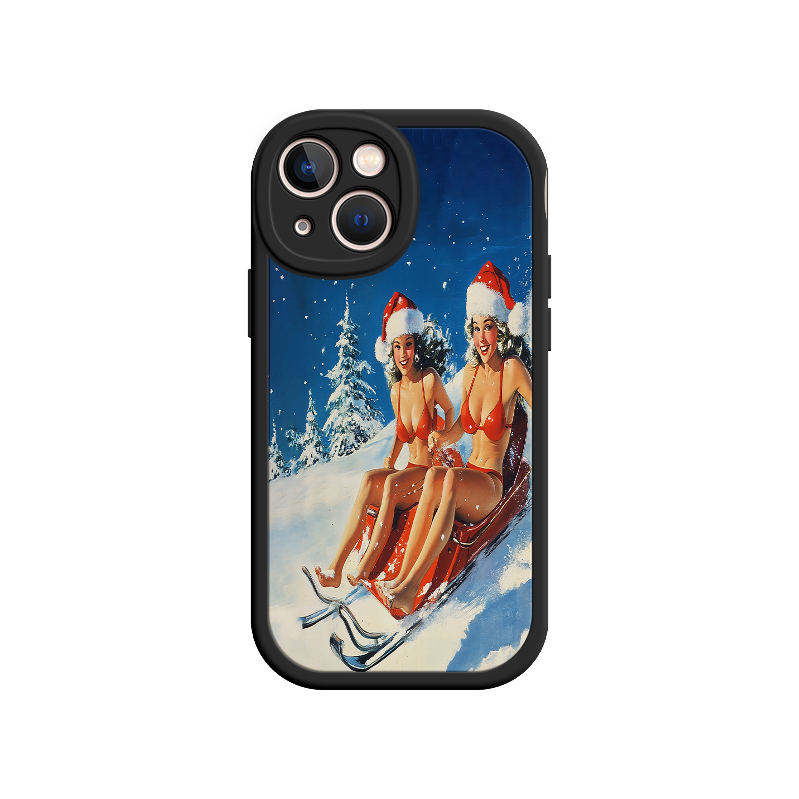 Santa Bikini Sled iPhone 17 Case – Funny Christmas Design, Sexy Holiday Vibes, Winter Wonderland Art