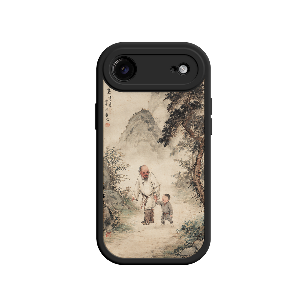 iPhone case with Chinese calligraphy and landscape