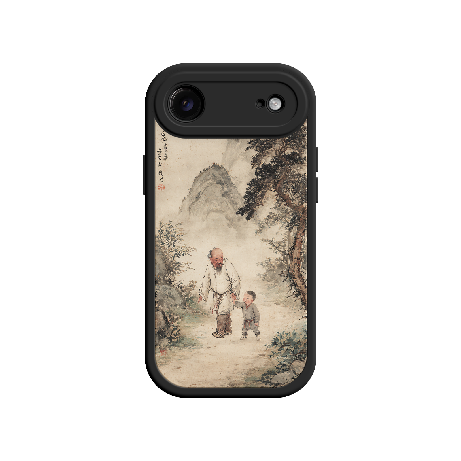 Artistic phone case with aged parchment background