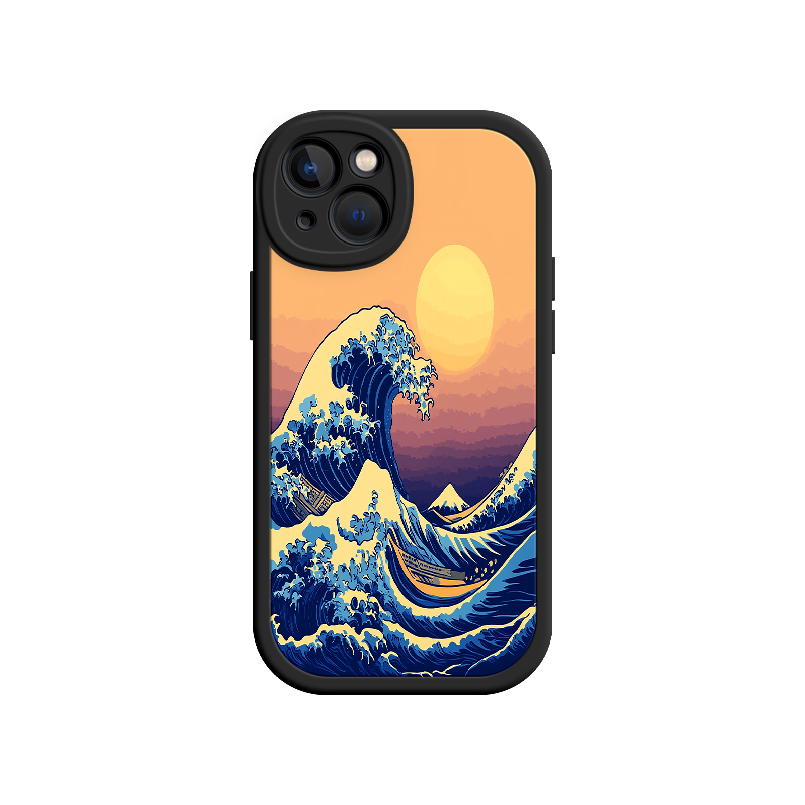 Great Wave Sunset iPhone Case – Japanese Art with Ocean & Mountain Design
