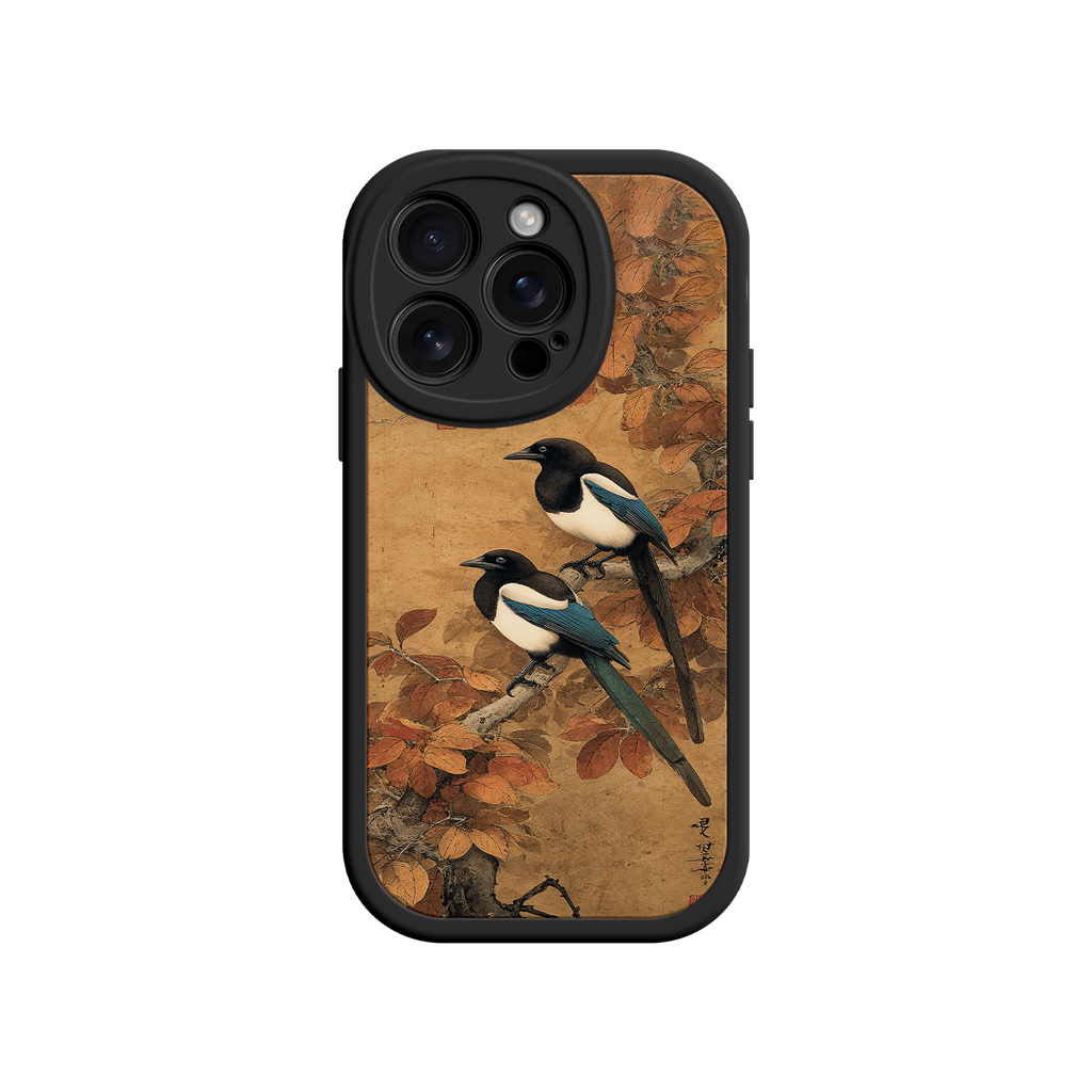 Decorative iPhone case with vintage bird artwork