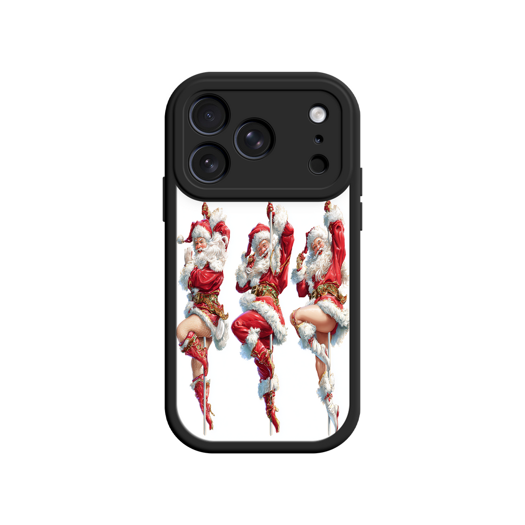Santa Claus phone case with pin-up dancer art
