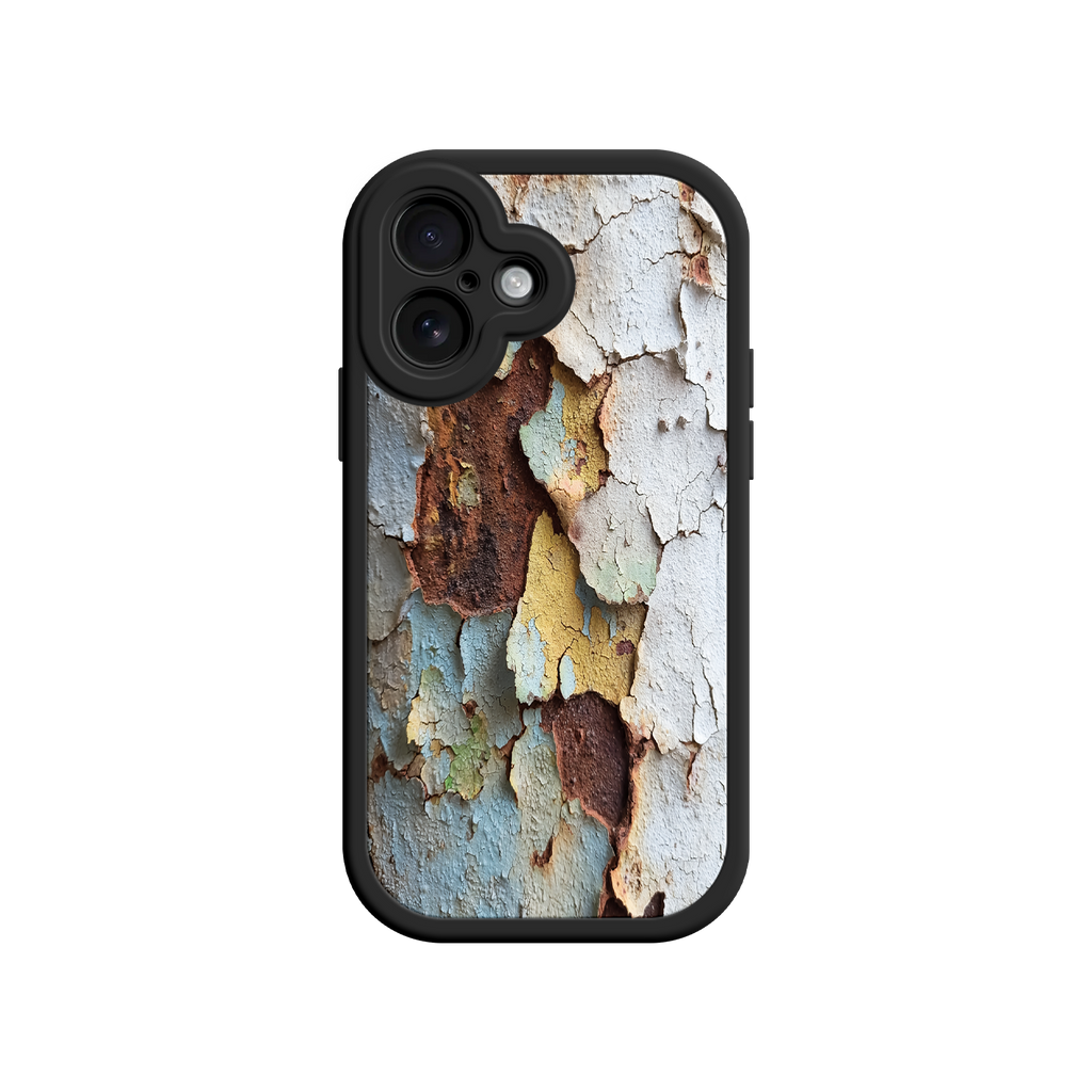 Conceptual phone case with aged paint design