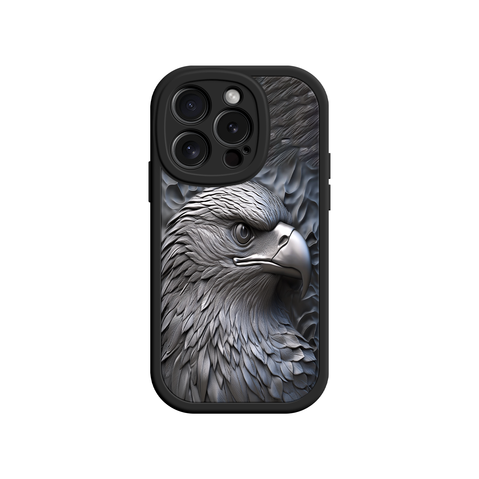 Embossed Eagle iPhone 17 Case – Grayscale 3D Design, Rugged Protective Cover, Symbol of Strength & Freedom