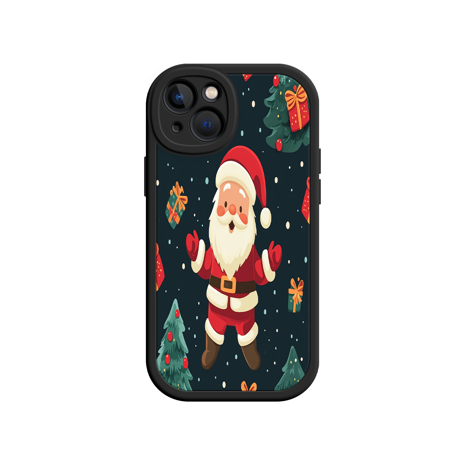 Festive Santa iPhone 17 Case – Christmas Holiday Design, Jolly Santa Claus, Gift Boxes & Trees