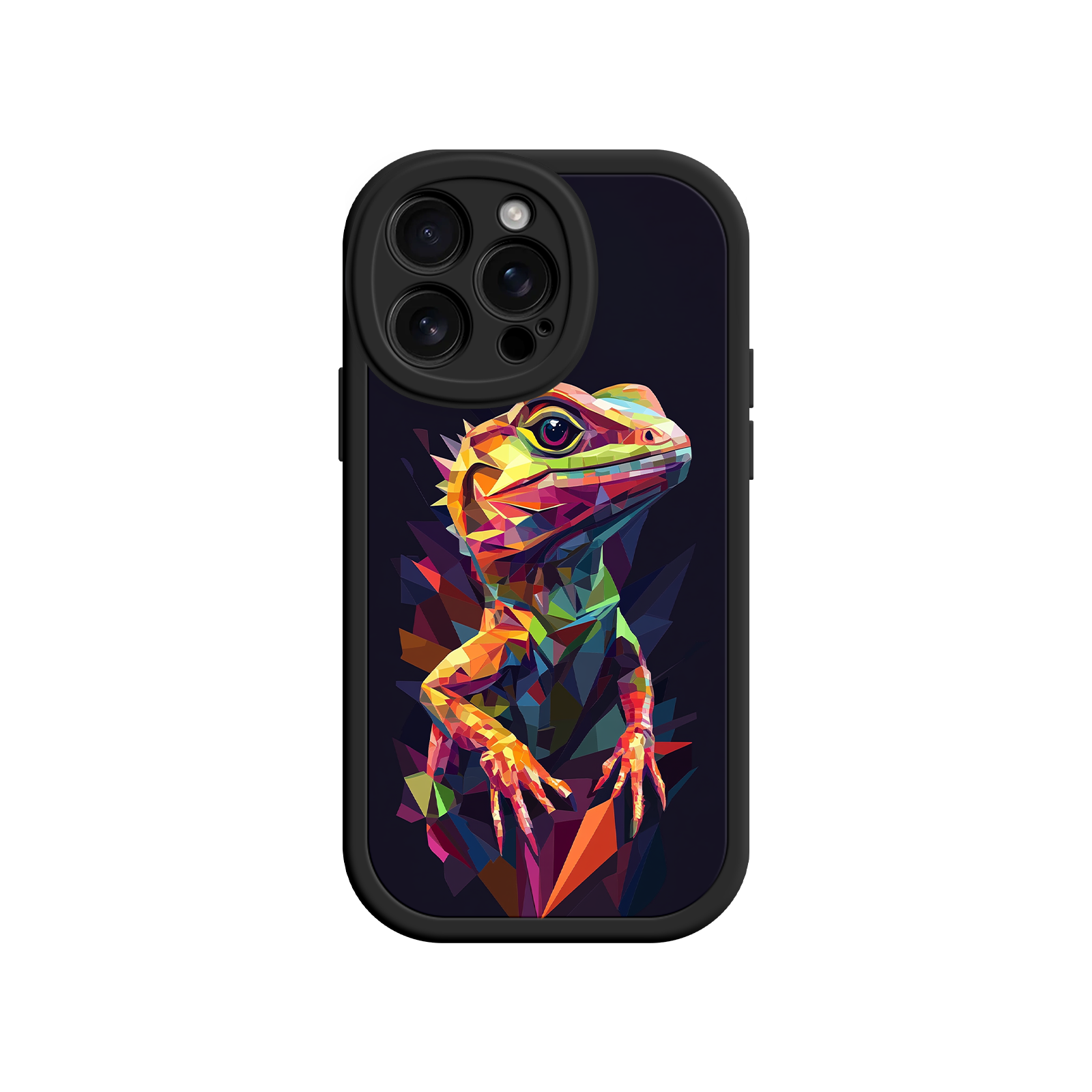 Geometric Lizard iPhone 17 Case – Colorful Polygon Art, Protective Animal Print Cover, Bold Reptile Design