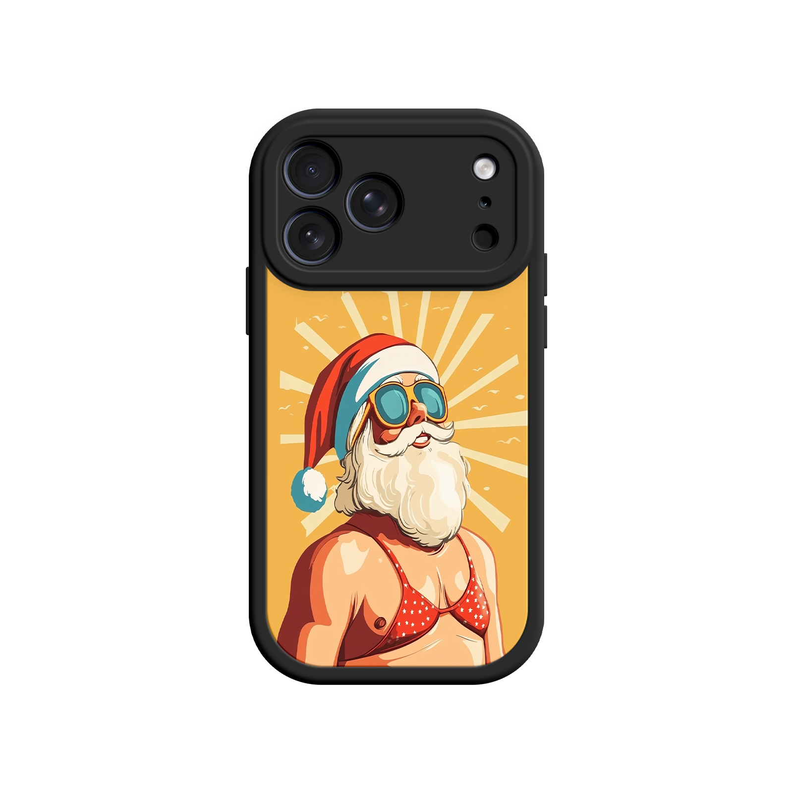 Christmas phone case featuring summer Santa design