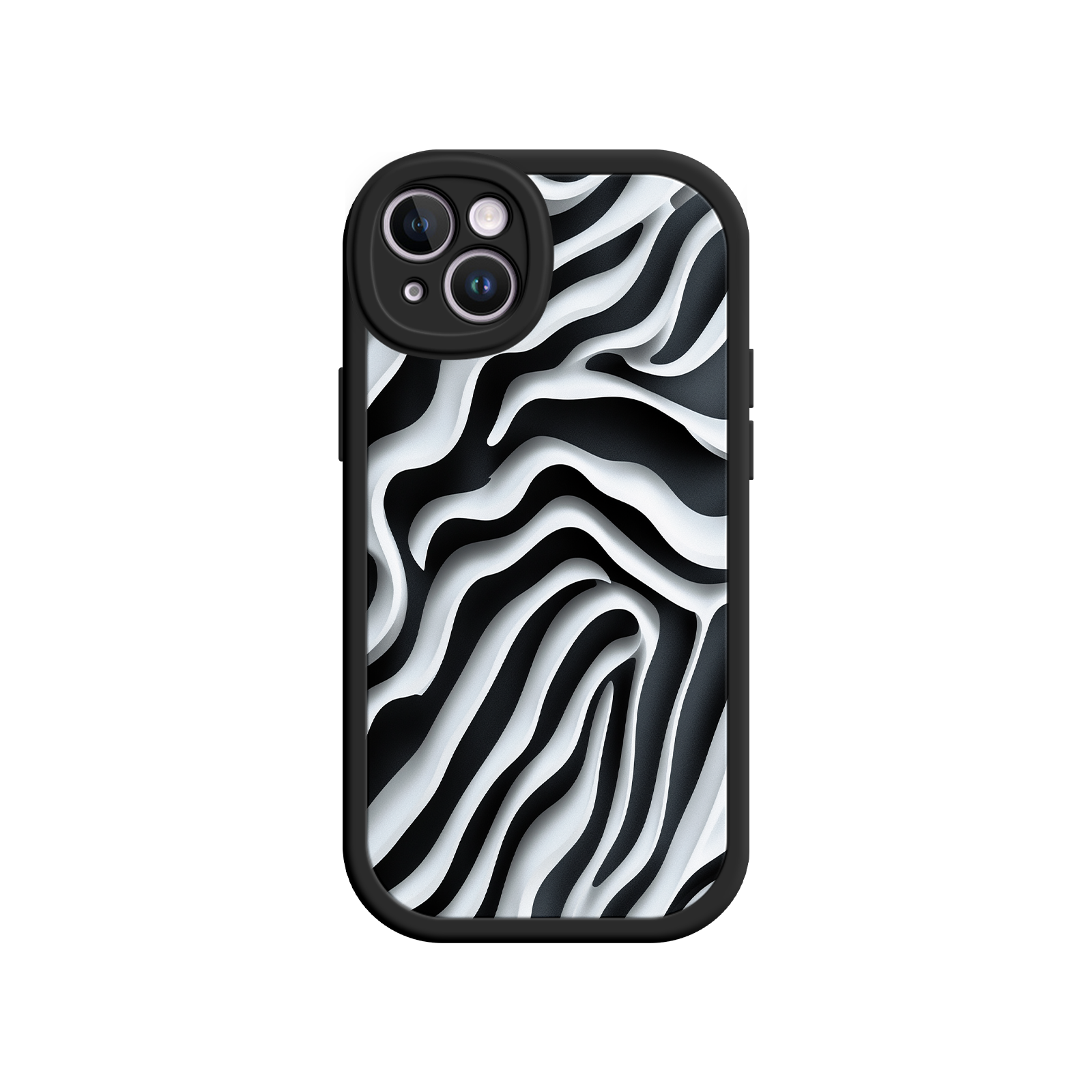 Zebra Pattern iPhone 17 Case – Black & White Protective Cover for iPhone 16 Pro / Max