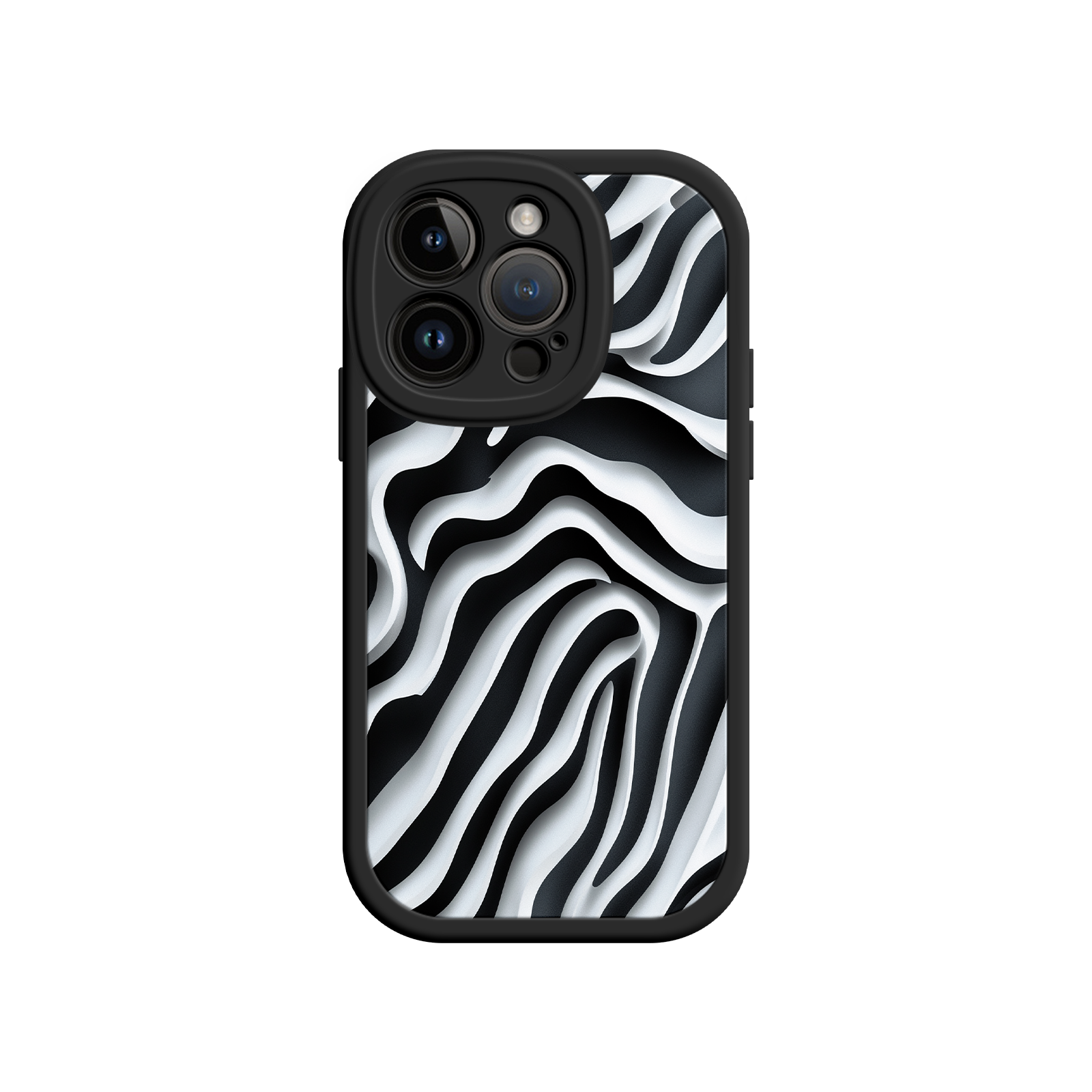 Zebra Pattern iPhone 17 Case – Black & White Protective Cover for iPhone 16 Pro / Max