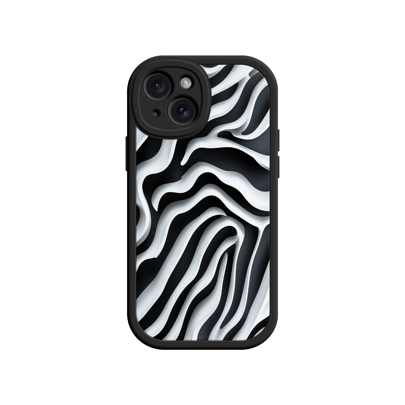 Zebra Pattern iPhone 17 Case – Black & White Protective Cover for iPhone 16 Pro / Max