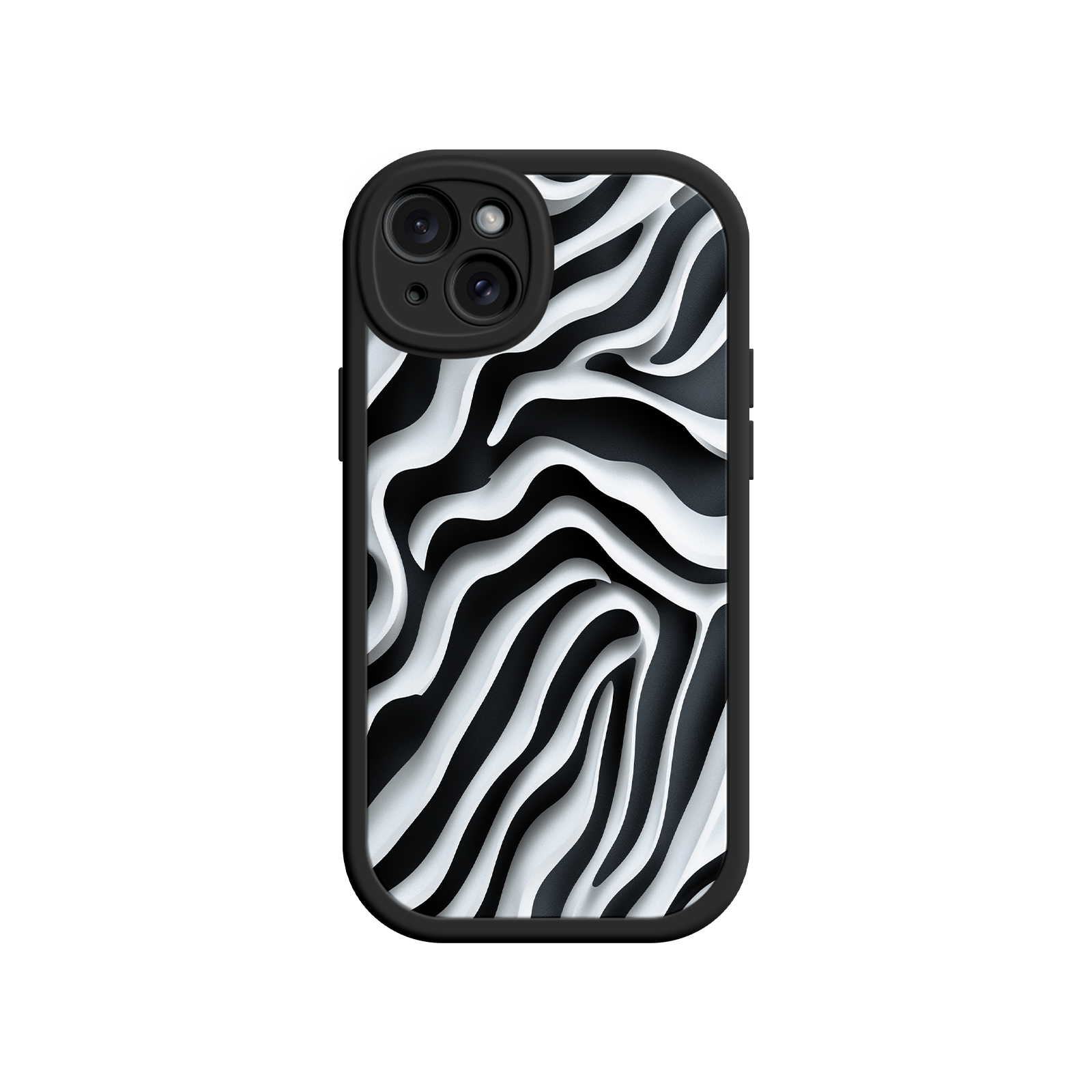 Zebra Pattern iPhone 17 Case – Black & White Protective Cover for iPhone 16 Pro / Max