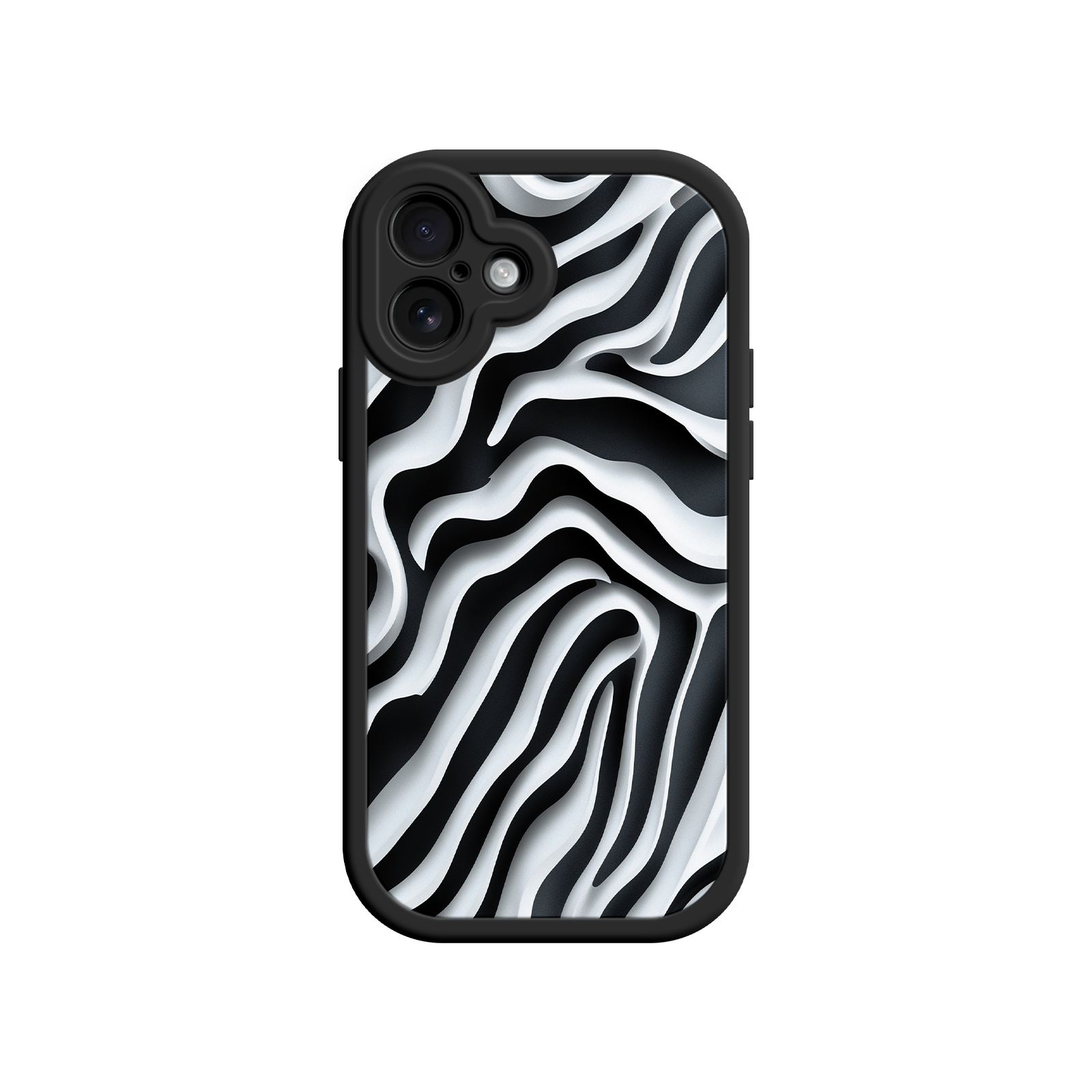 Zebra Pattern iPhone 17 Case – Black & White Protective Cover for iPhone 16 Pro / Max