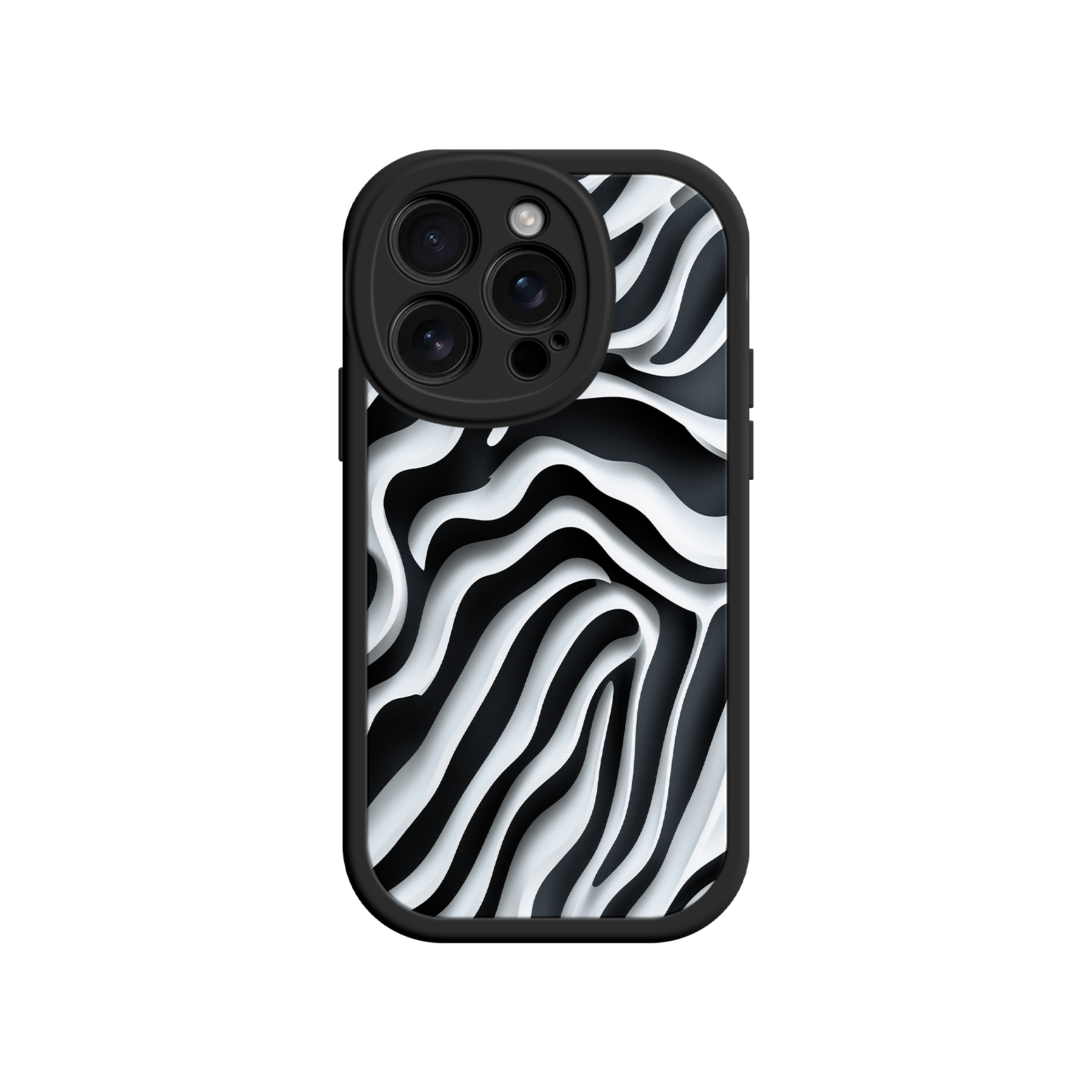 Zebra Pattern iPhone 17 Case – Black & White Protective Cover for iPhone 16 Pro / Max