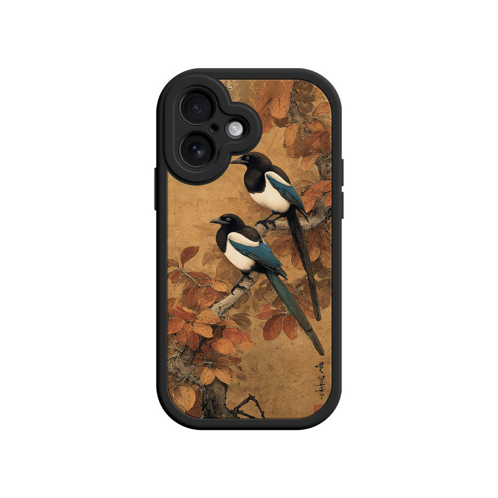 iPhone case with East Asian art and nature theme