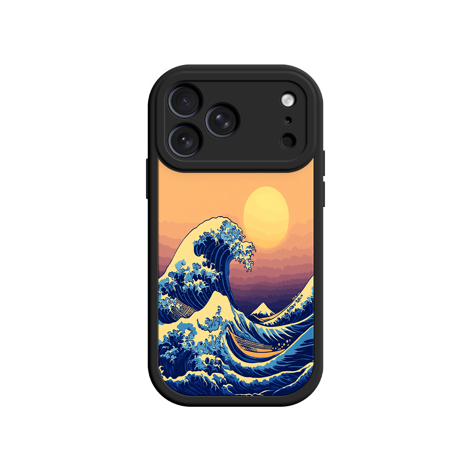 Great Wave Sunset iPhone Case – Japanese Art with Ocean & Mountain Design