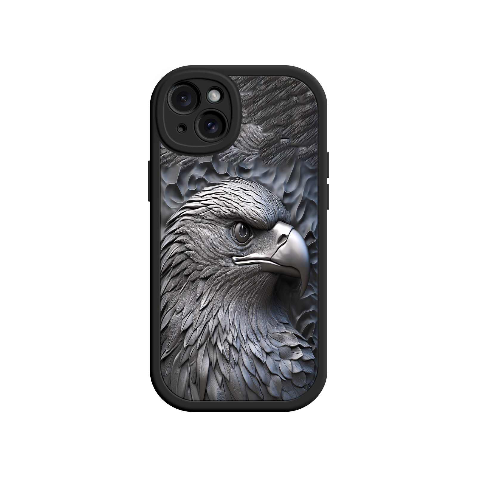 Embossed Eagle iPhone 17 Case – Grayscale 3D Design, Rugged Protective Cover, Symbol of Strength & Freedom