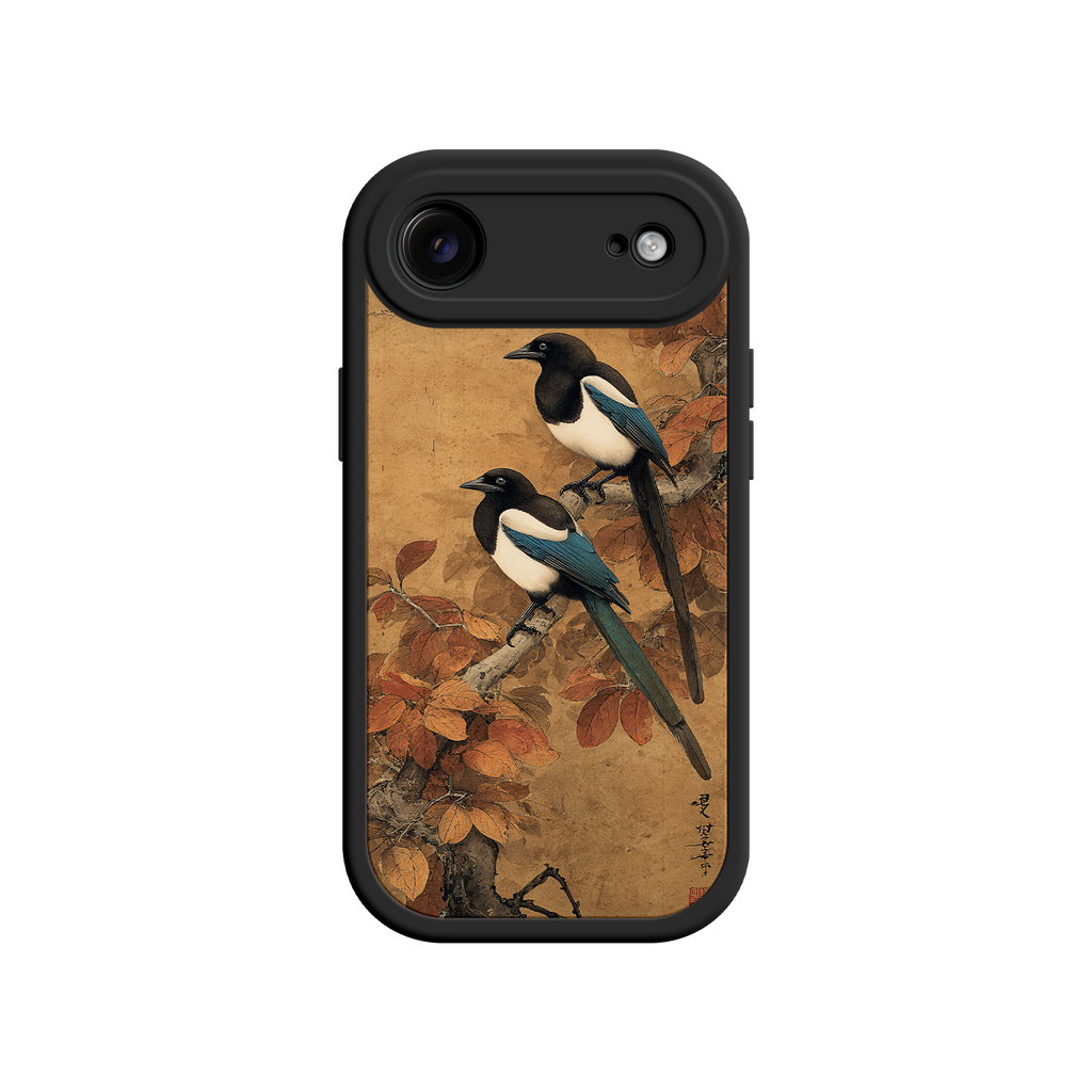Artistic iPhone case featuring East Asian bird art
