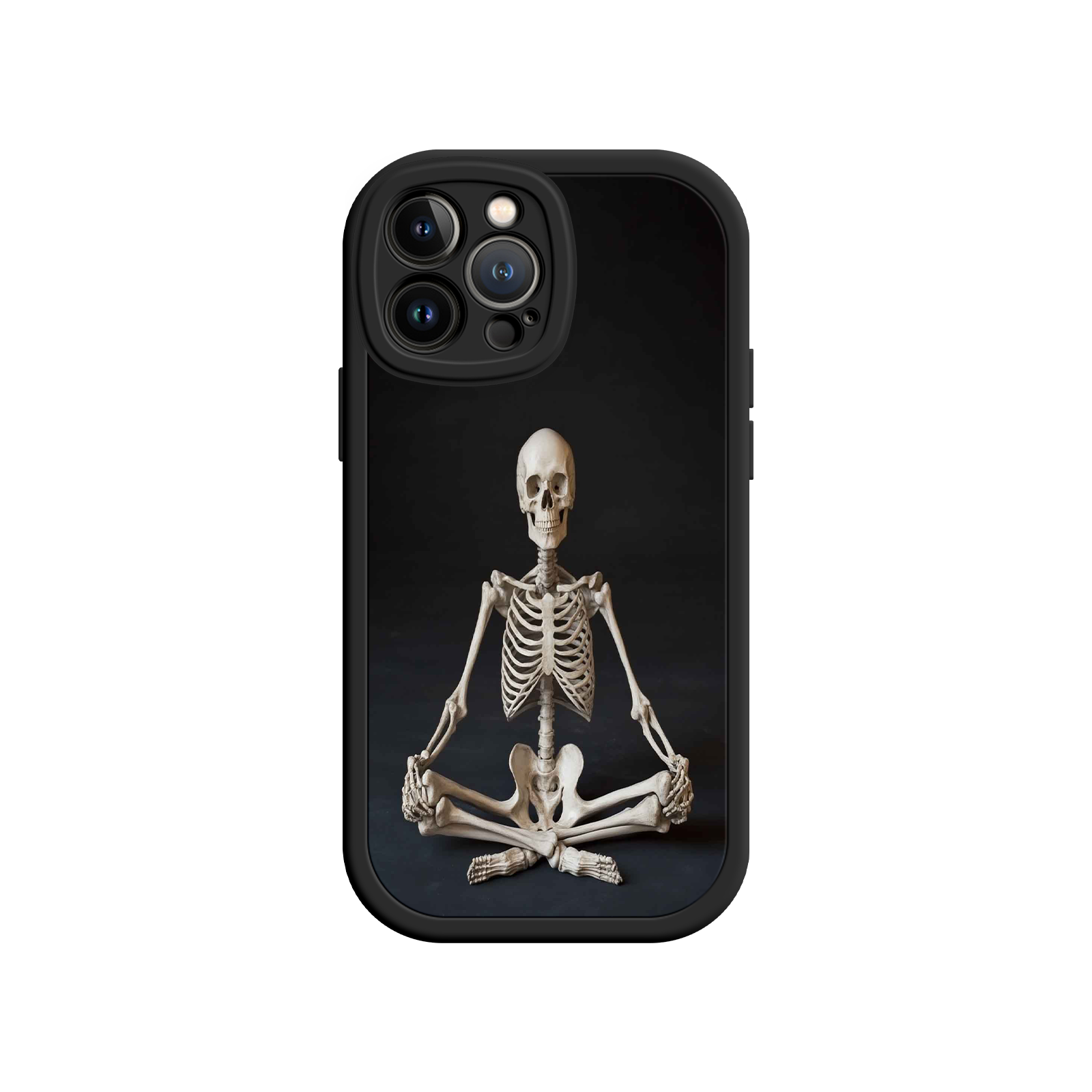 Meditating Skeleton iPhone 17 Case – Gothic Skelly Yoga Art, Anatomical Design, Spiritual Aesthetic