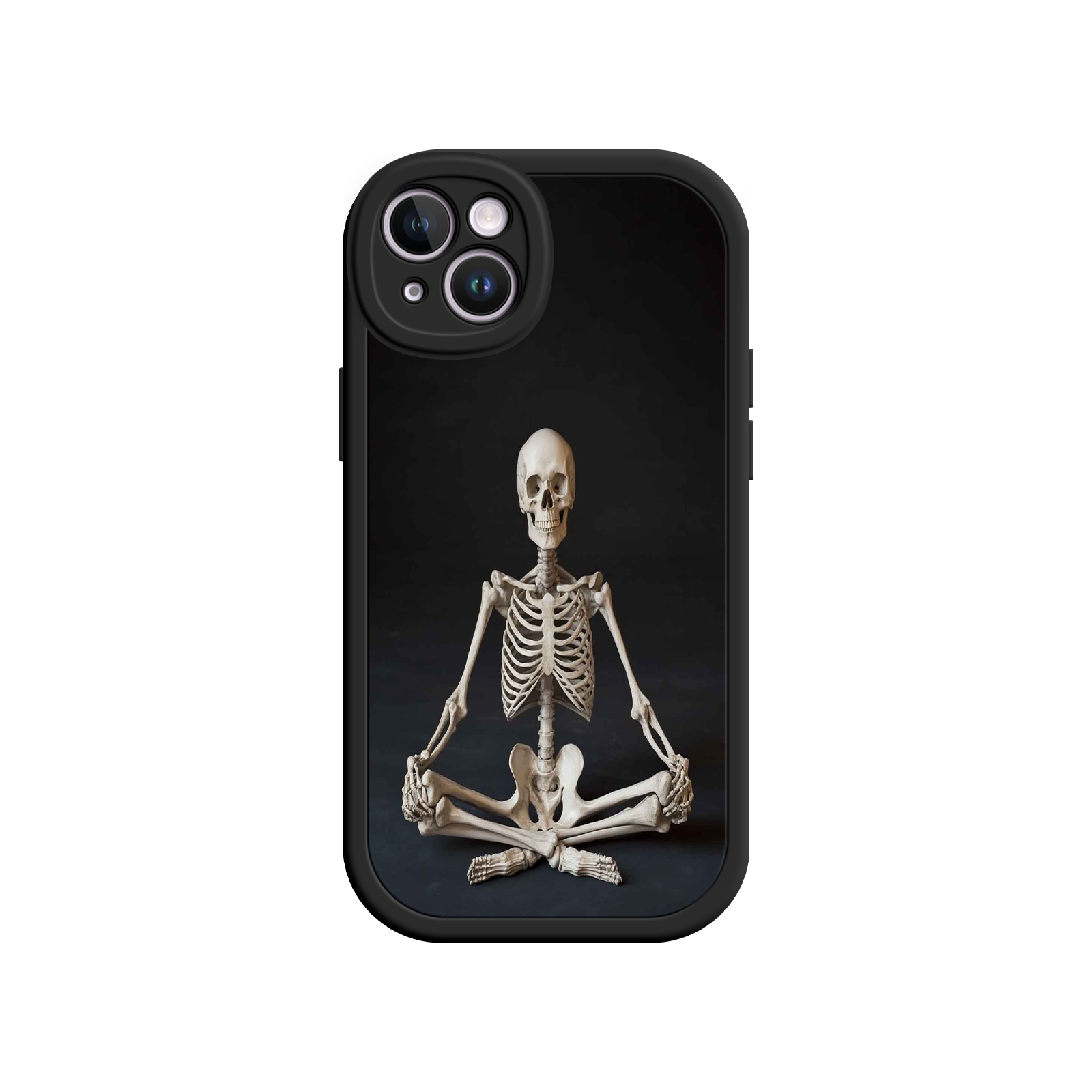 Meditating Skeleton iPhone 17 Case – Gothic Skelly Yoga Art, Anatomical Design, Spiritual Aesthetic
