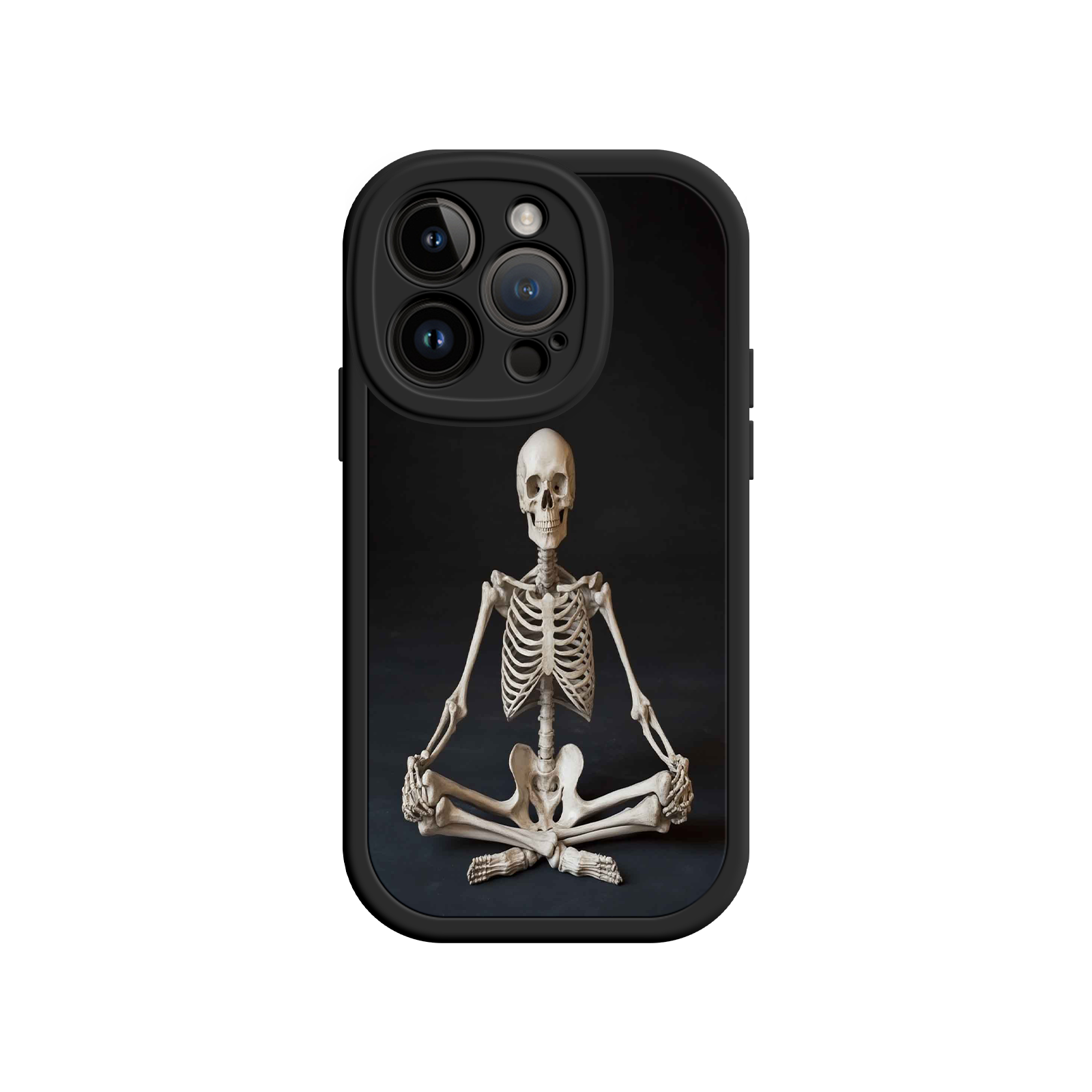Meditating Skeleton iPhone 17 Case – Gothic Skelly Yoga Art, Anatomical Design, Spiritual Aesthetic