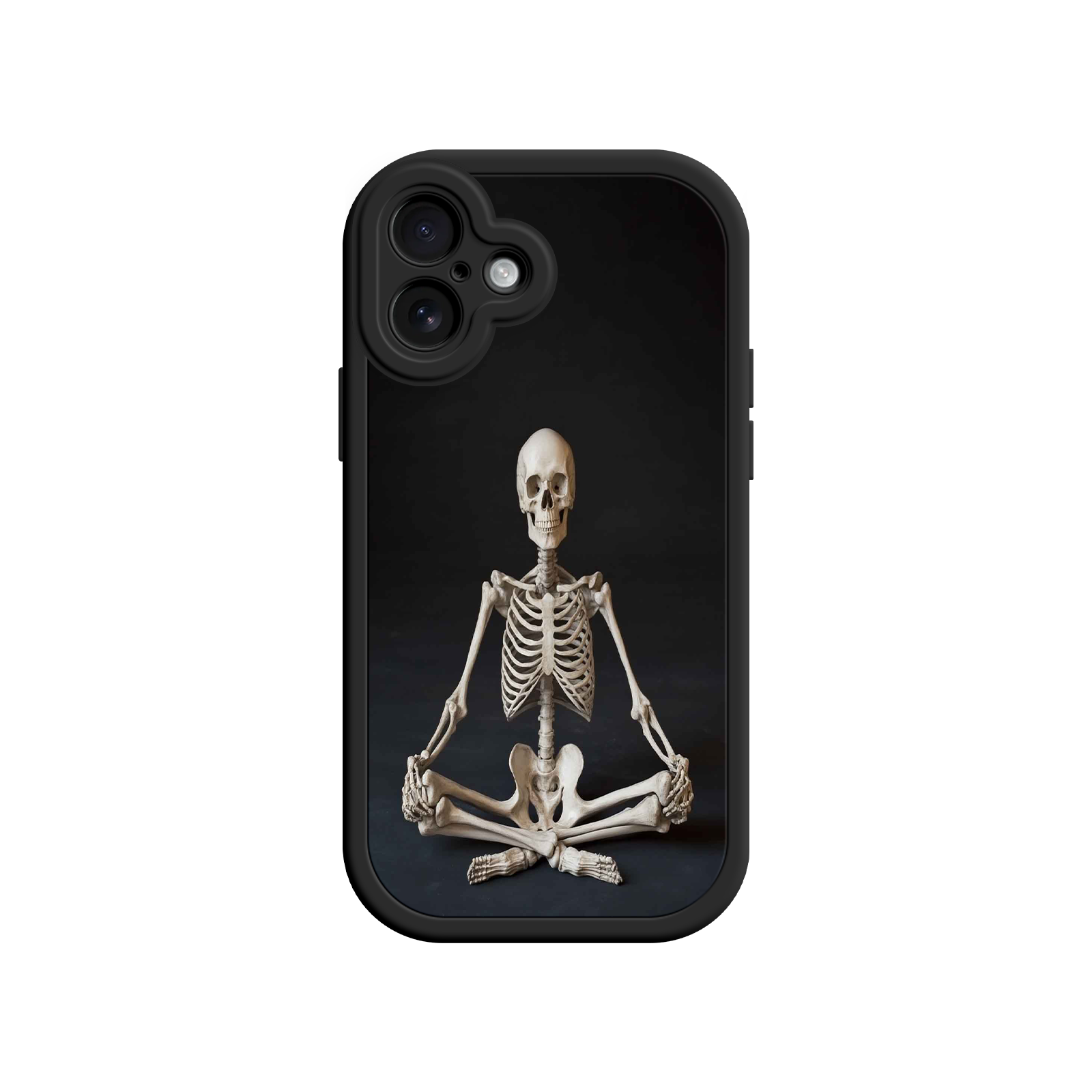 Meditating Skeleton iPhone 17 Case – Gothic Skelly Yoga Art, Anatomical Design, Spiritual Aesthetic