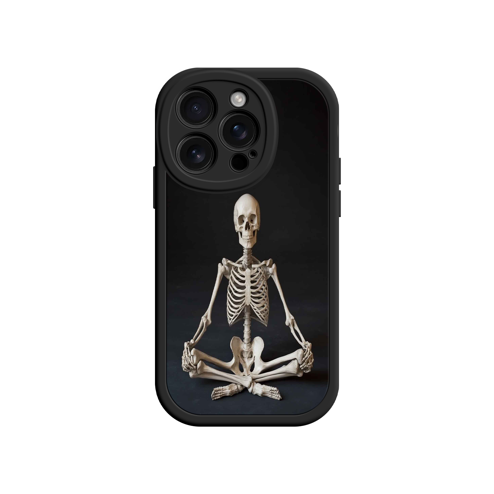Meditating Skeleton iPhone 17 Case – Gothic Skelly Yoga Art, Anatomical Design, Spiritual Aesthetic