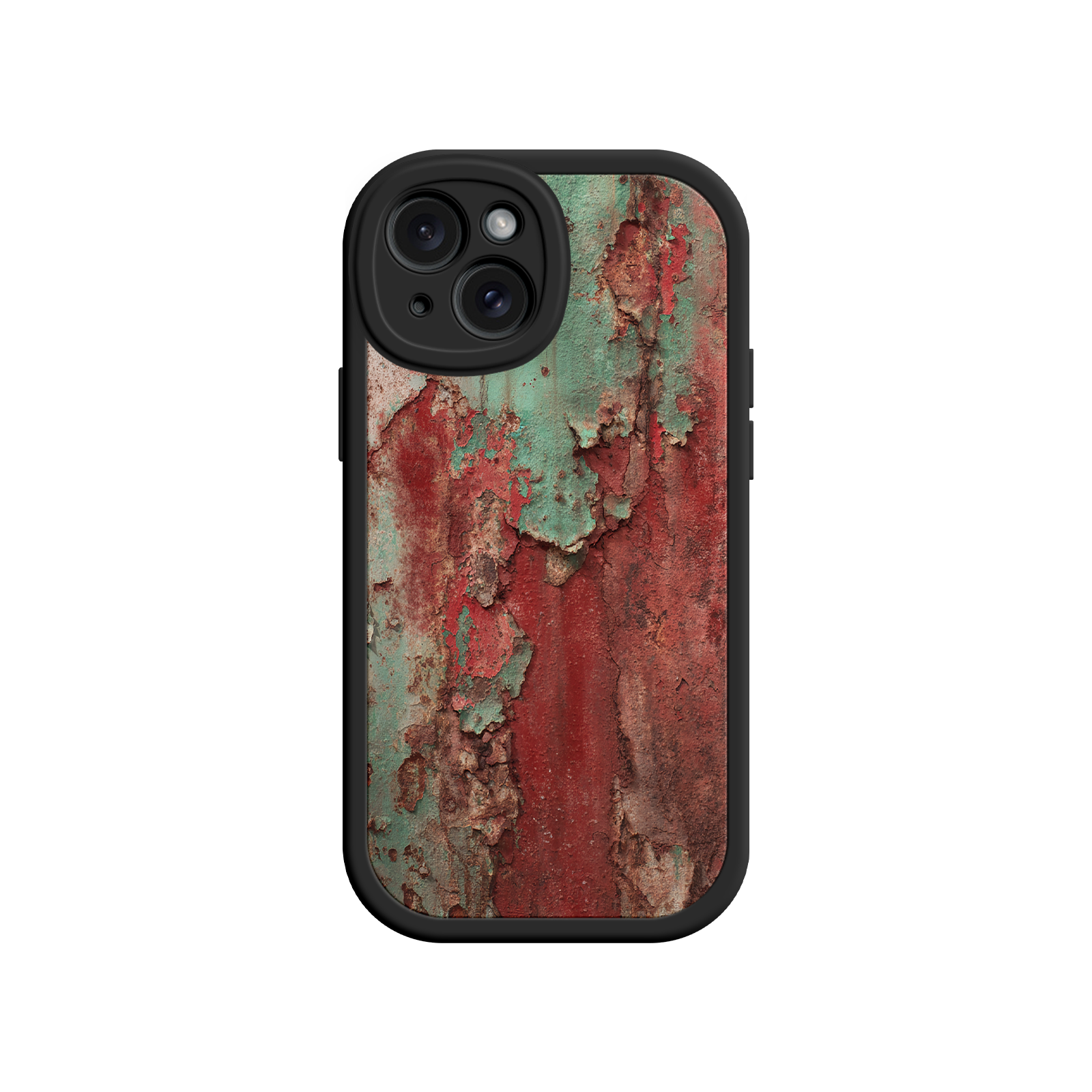 Rusty metal phone case with vintage industrial vibe