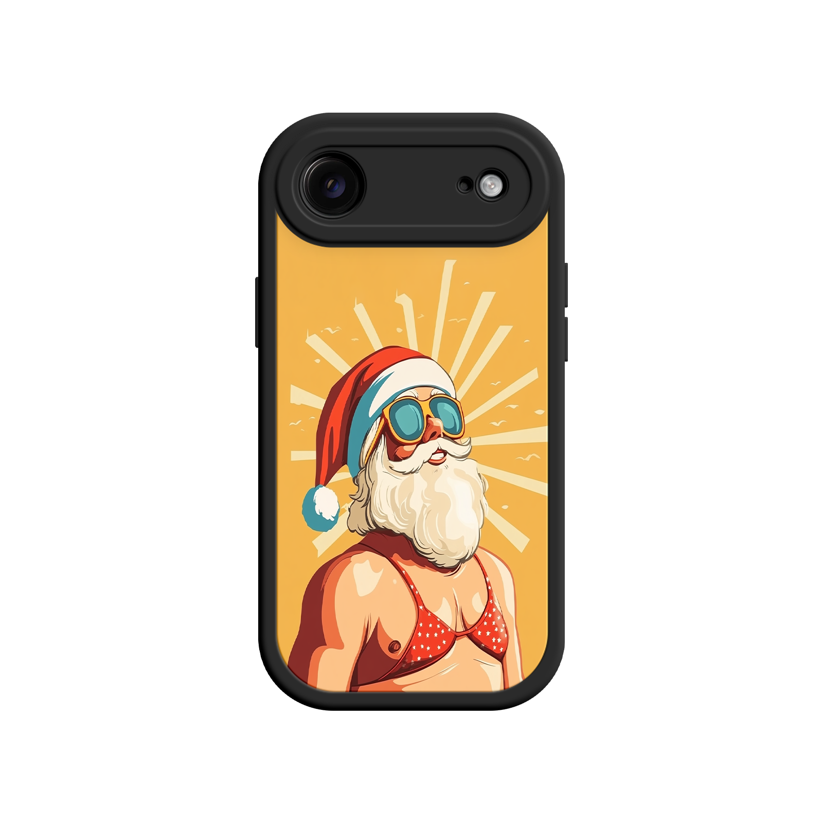 Christmas iPhone case featuring tropical Santa Claus