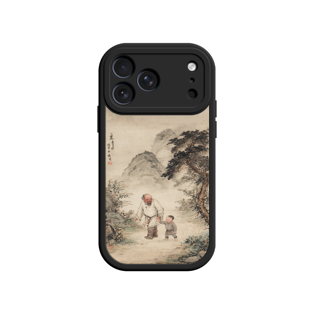 Cultural phone case featuring traditional landscape painting