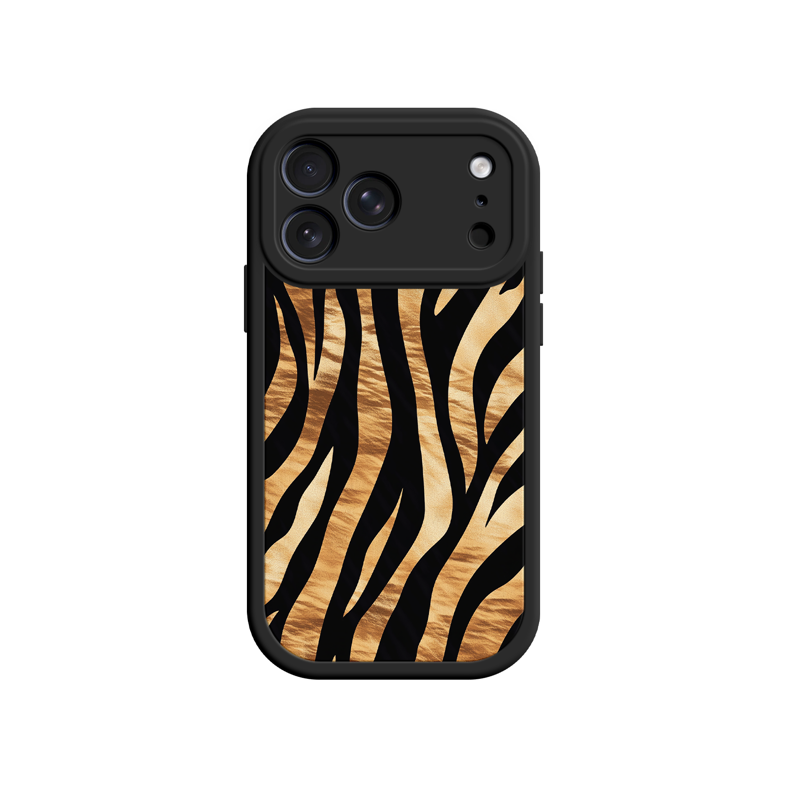 Animal print phone case with bold tiger stripes